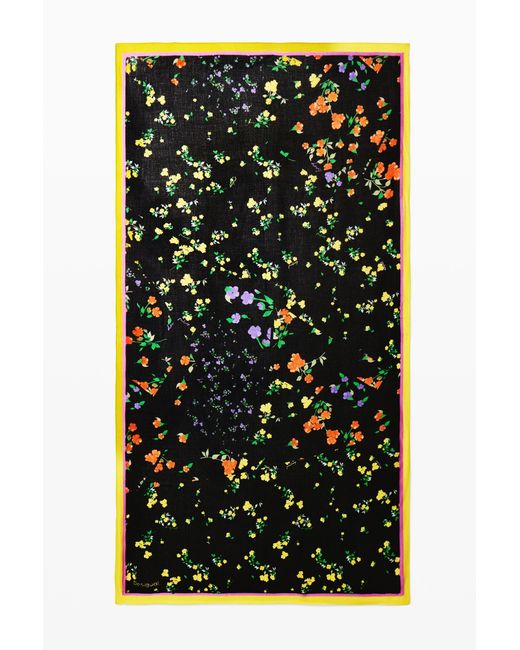 Desigual Black Floral Scarf, Polyester