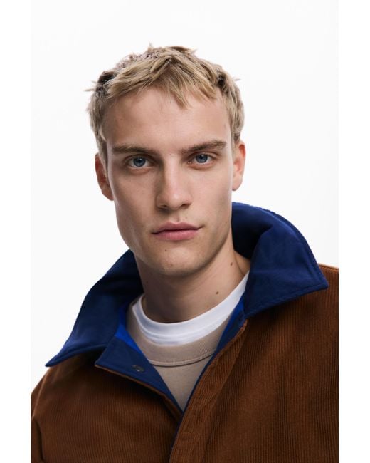 Desigual Brown Reversible Padded Jacket for men