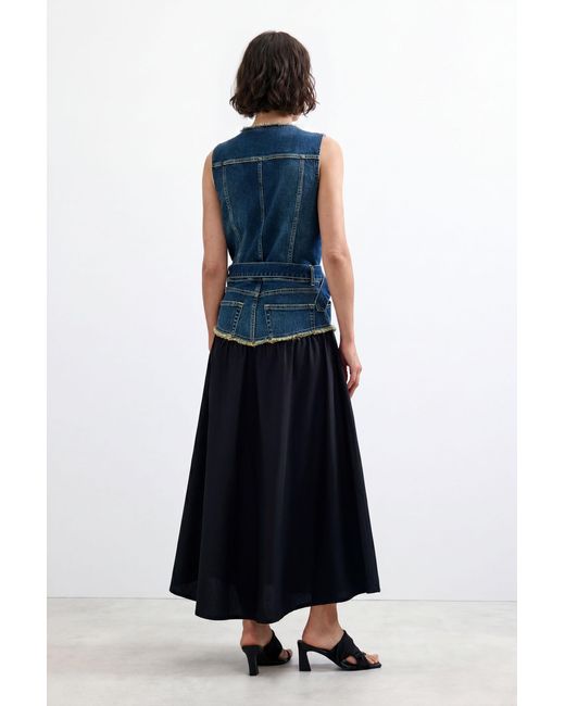 Desigual Blue Sleeveless Denim Dress, Cotton
