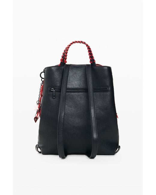 Desigual Black Medium Mickey Backpack, Polyurethane