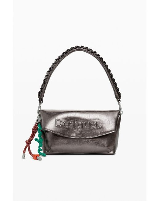 Desigual Multicolor Medium Metallic Flap Bag With 3D Logo