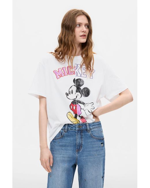 Desigual Blue Mickey Culotte Jeans, Cotton