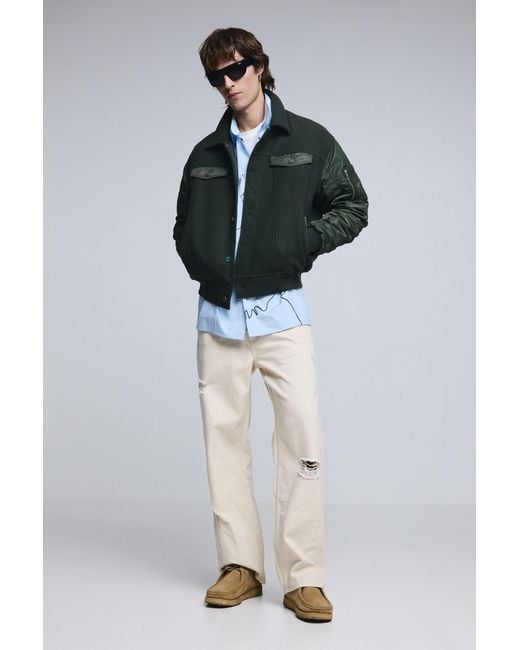 Desigual Green Bomber Jacket Cloth for men