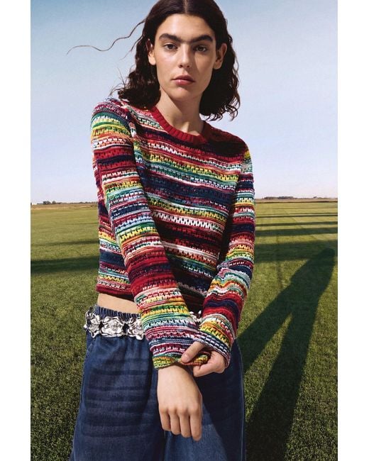 Desigual Multicolored Mottled Sweater, Cotton