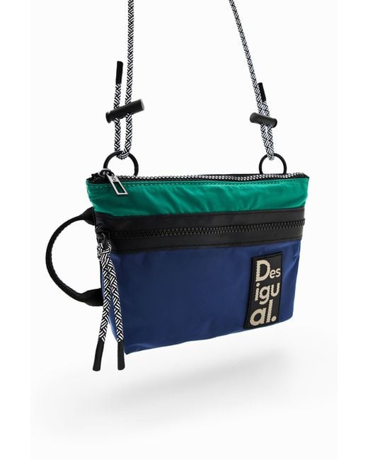 Desigual Blue Small Multi-Position Bag, Polyester