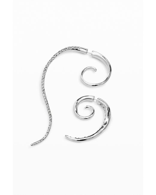 Desigual Black Zalio Spiral Earrings