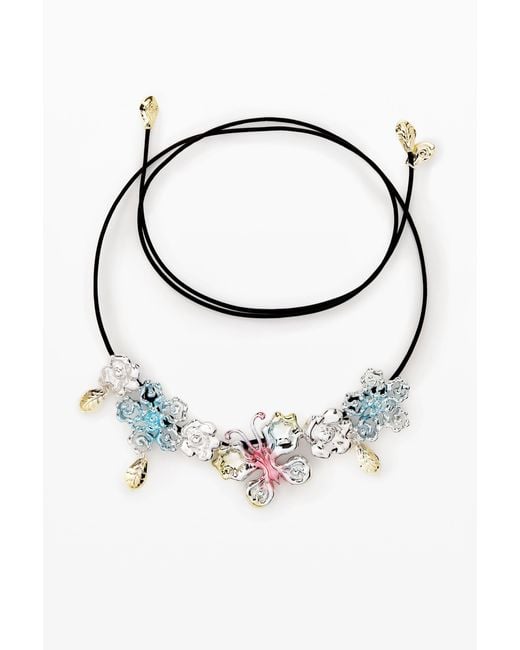 Desigual Black Pendant Flowers Zalio