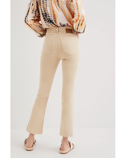 Desigual Natural Flared Cropped Jeans, Cotton