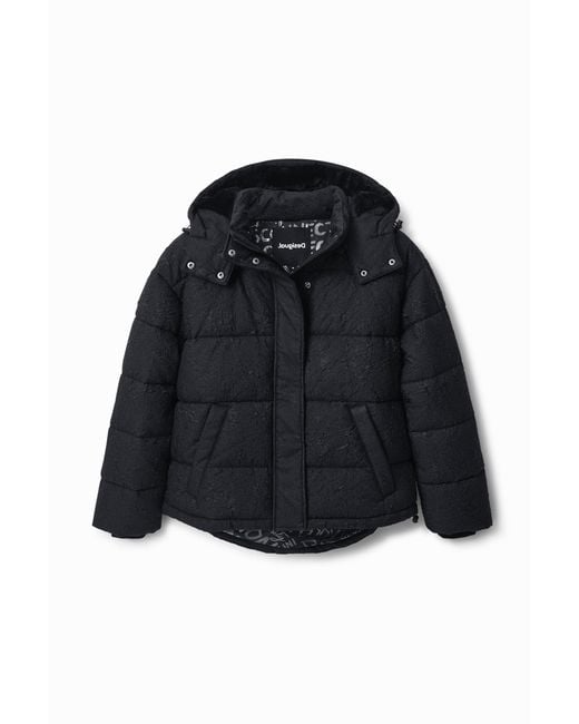 Desigual Black Textured Padded Jacket