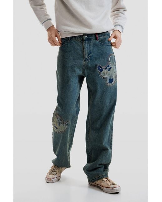 Desigual Blue Disney Patch Jeans, Cotton for men