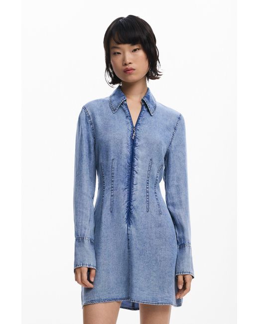 Robe En Denim À Manches Longues Desigual en coloris Blue