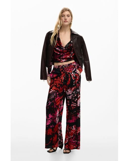 Desigual Red Trousers Designed By Mr. Christian Lacroix