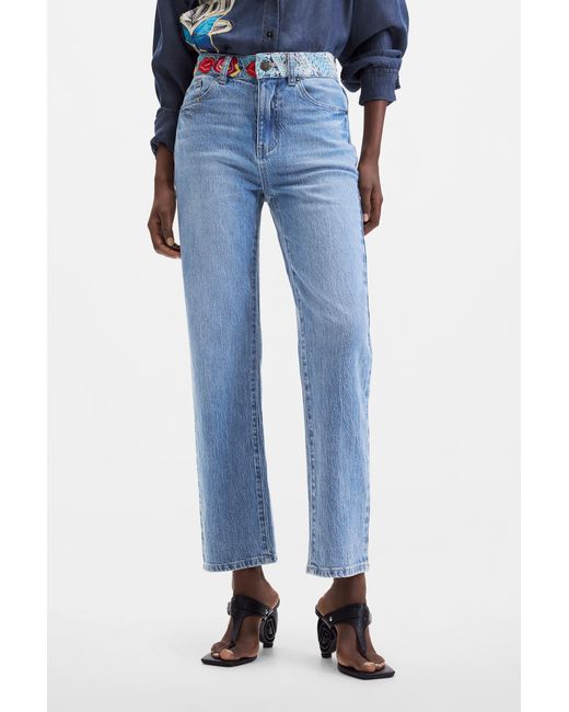 Desigual Blue Regular Jeans, Cotton