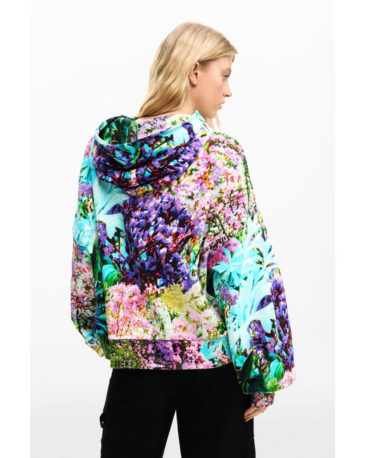 Desigual Blue Wild Garden Sweatshirt, Cotton