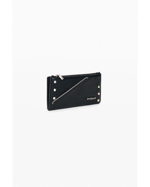 Desigual Black Large Zippered Wallet, Polyurethane