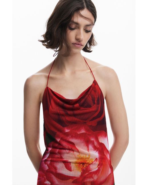 Desigual Red Tyler Mcgillivary Mini Floral Dress