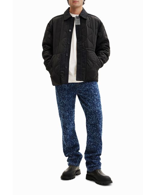 Sobrecamisa Acolchada Patch, Poliamida, Negro Desigual de hombre de color Black