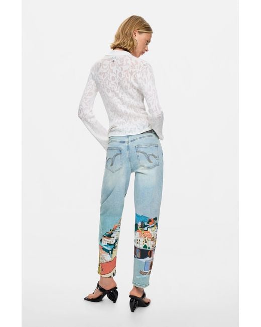 Desigual Blue Amalfi Jeans Trousers, Cotton