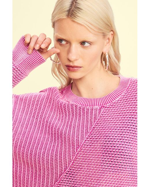 Desigual Pink Basic Knit Sweater, Cotton