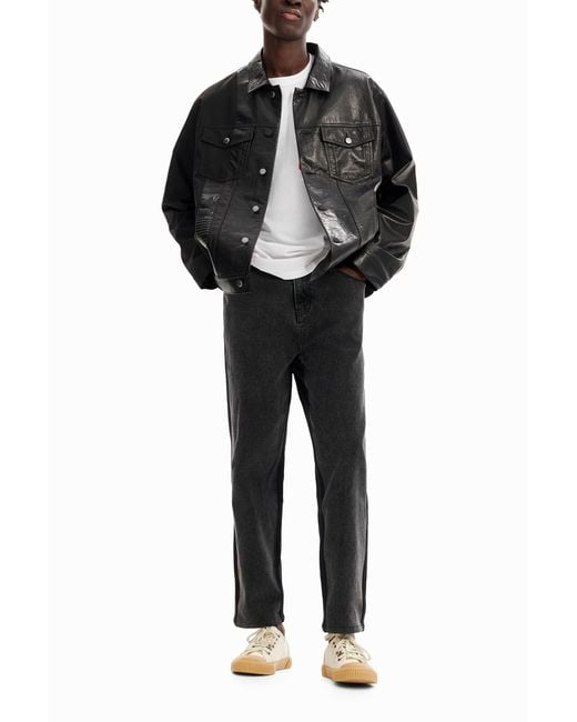 Desigual Black Hybrid Denim Trousers, Cotton for men