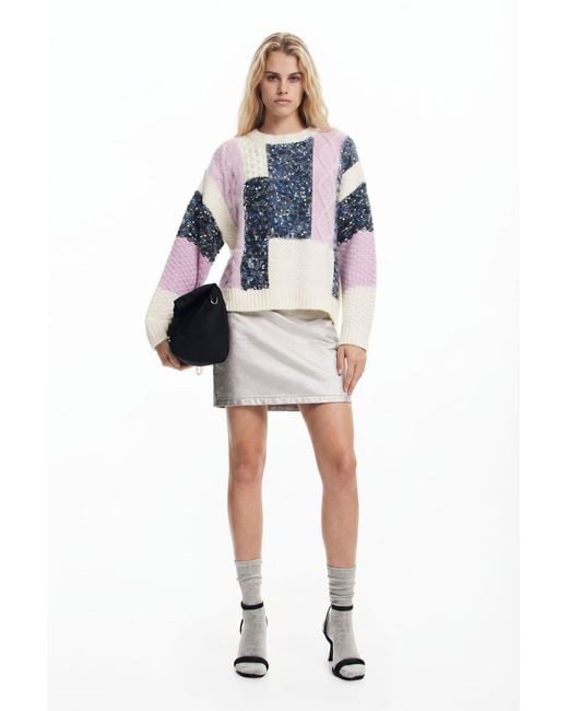 Desigual White Knit Sweater