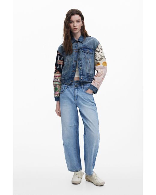 Desigual Blue Tucker Jacket Mandalas