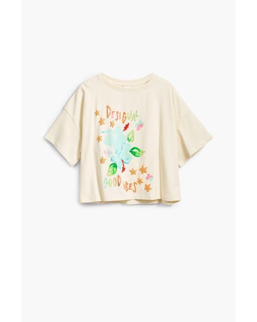 Desigual White Printed T-Shirt