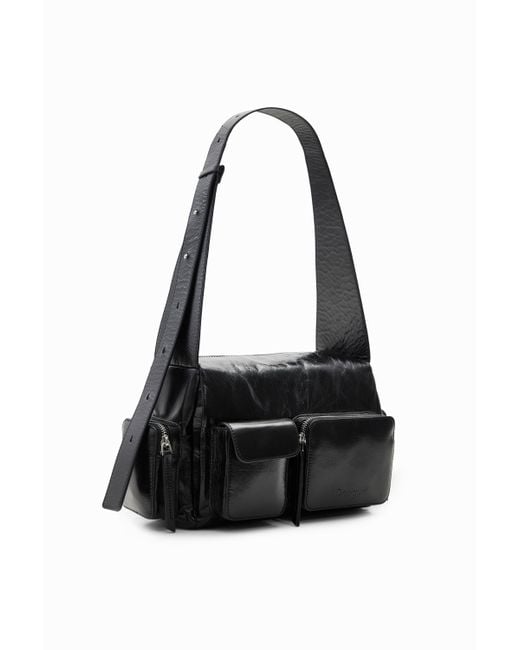 Desigual Black M Leather Pockets Bag