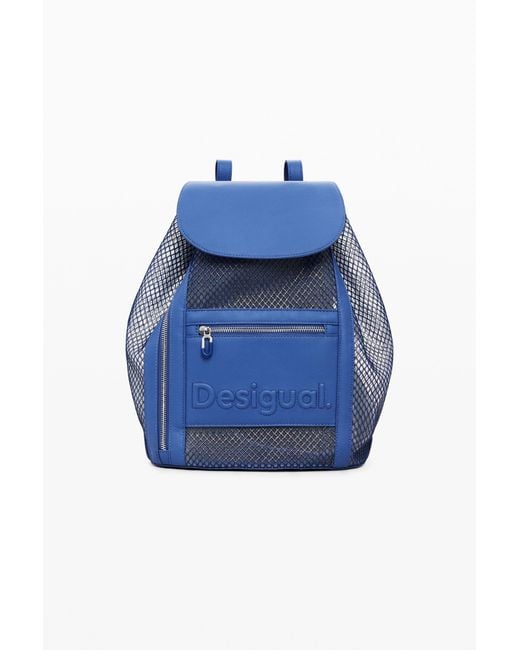 Desigual Blue Medium Mesh Drawstring Backpack