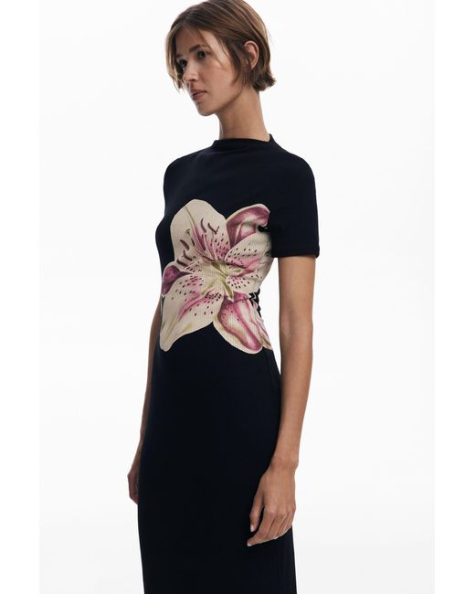Desigual Black Orchid Maxi Dress, Viscose