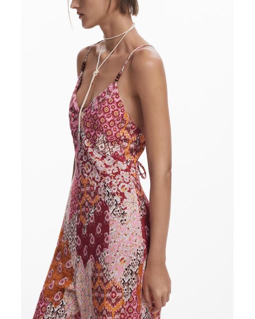 Desigual Red Boho Jumpsuit
