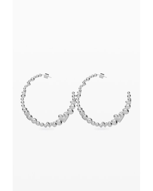 Desigual Black Zalio-Plated Heart Hoop Earrings