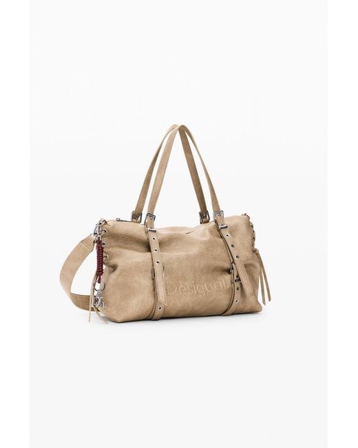 Desigual Natural Large Shopping Bag, Polyurethane