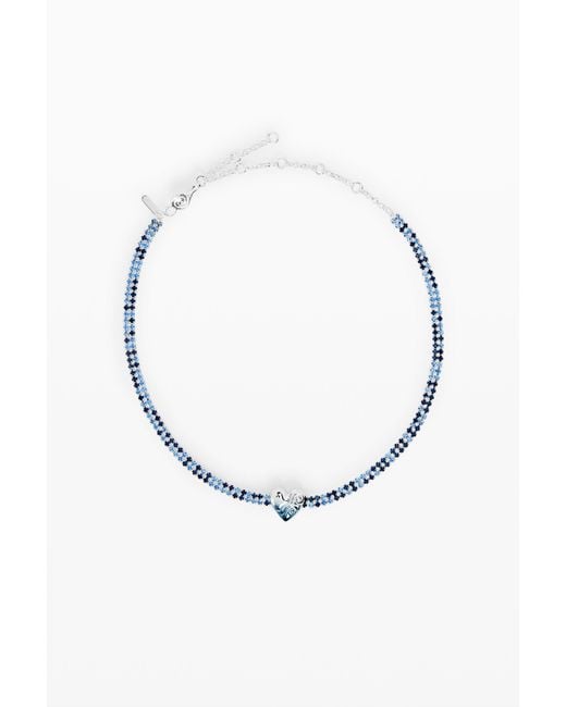 Desigual White Zalio Heart Necklace