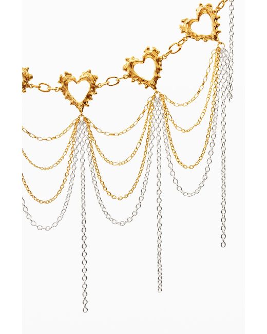 Desigual White Golden Chain Belt