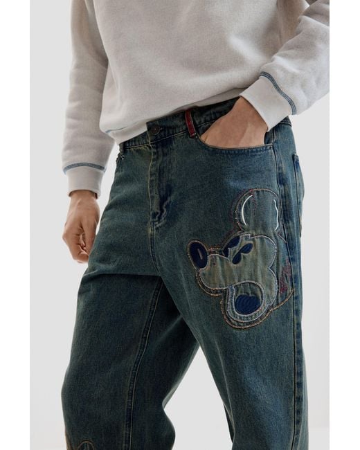 Desigual Blue Disney Patch Jeans, Cotton for men