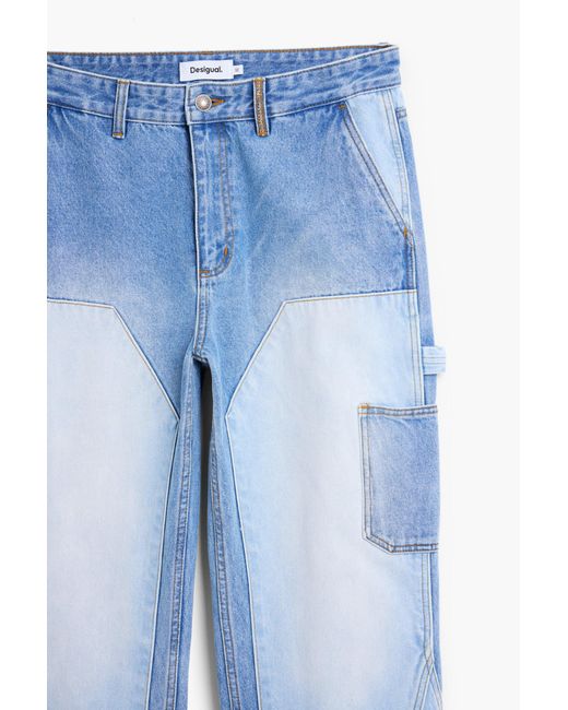 Desigual Blue Patch Jeans, Cotton for men