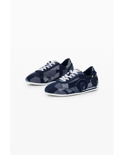 Basket En Denim Patchwork, Femme, Bleu Desigual en coloris Blue