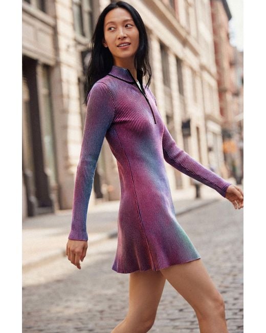 Desigual Purple Iridescent Knit Dress