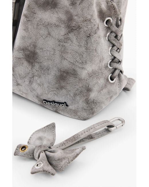 Desigual White Small Leather-Effect Backpack, Polyurethane