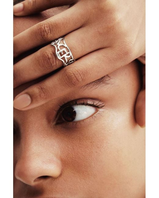 Desigual Brown Zalio Plated Message Ring