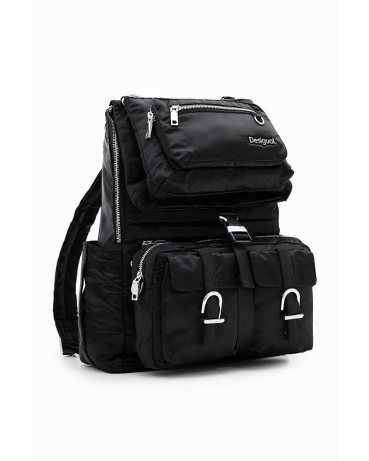 Desigual Black Xl Plain Detachable Backpack