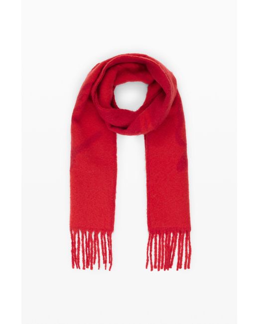 Desigual Red Schal Mit Fransen, Polyester, Rot
