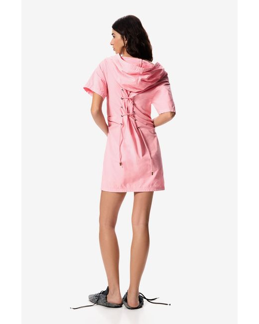 Desigual Pink Hooded Dress Masha Popova, Cotton