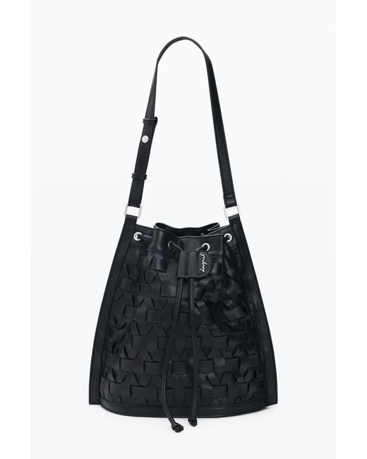 Desigual Black Braided Backpack, Polyurethane