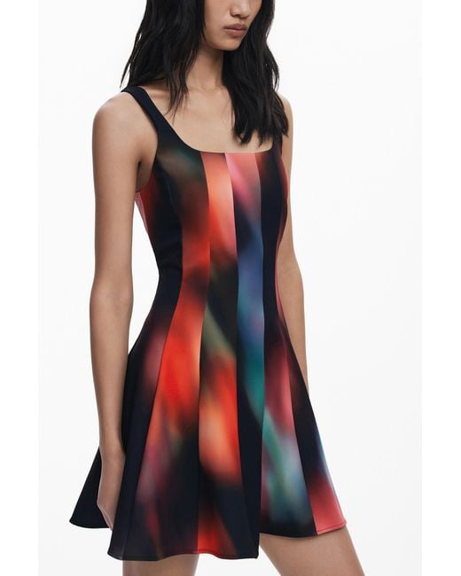 Desigual White Panel Short Dress
