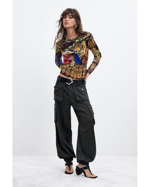 Desigual Multicolor Printed T-Shirt M. C. Lacroix, Polyester
