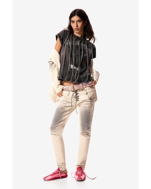 Desigual Pink Studded Leather Belt Masha Popova, Cow Leather