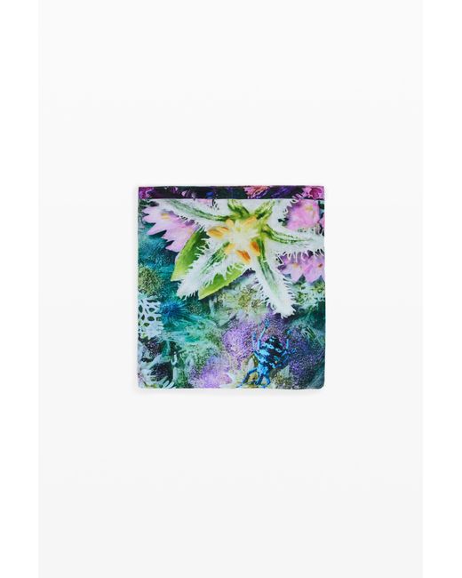 Desigual Blue Rectangular Garden Foulard, Viscose
