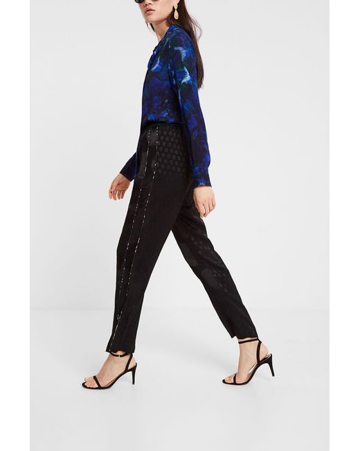 Desigual Blue Blouse Mandalas Tie Dye Print, Viscose